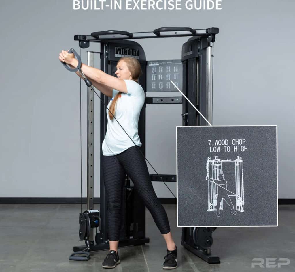 Rep Fitness REP FT-3000 Compact Functional Trainer built in exercise guide