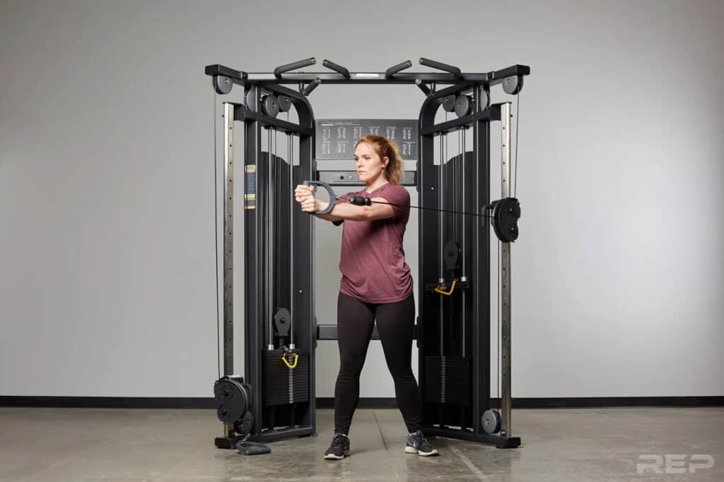 Rep Fitness REP FT-5000 Functional Trainer with a user 4