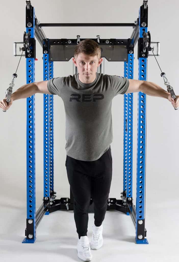 Rep Fitness Ares Attachment with an athlete